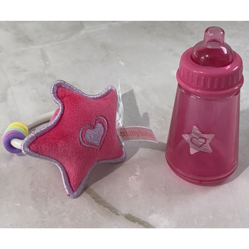 American Girl Bitty Baby Bottle & Rattle Doll Accessory Dolly Nursery Toy Set